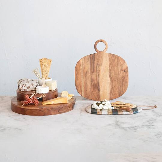 Hello Honey® 15.5" Natural Acacia Wood Kitchen Pedestal